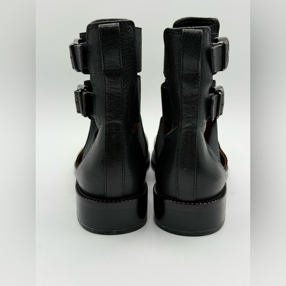 Via Spiga Birna Cutout Double Buckle Black Leather Boots Size 5.5M - Picture 11 of 16